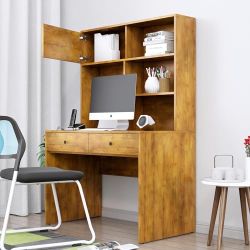 Image of Bniture Wooden Study Table for Home | Engineered Wood Study Table with 2 Drawers | Multi Purpose Computer Desk for Writing & Study | Laptop Table for Study Room & Office | Giant Wood
