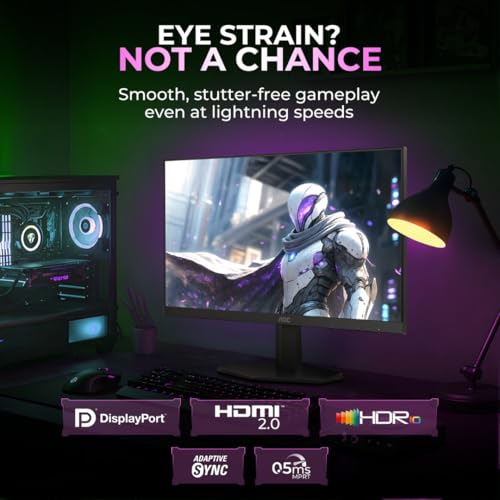 Image of AOC Q27G11E 27″ QHD Gaming Monitor - Black /Red | 2560x1440 Fast IPS| 180Hz Refresh | 0.5ms MPRT|Adaptive Sync| HDR10| Tilt Stand & Low Blue Light