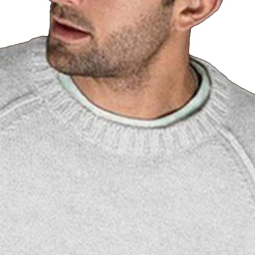 Men's Fashion Crewneck Sweater Classic Casual Knitted Cable Sweaters Long Sleeve Solid Color Pullover2