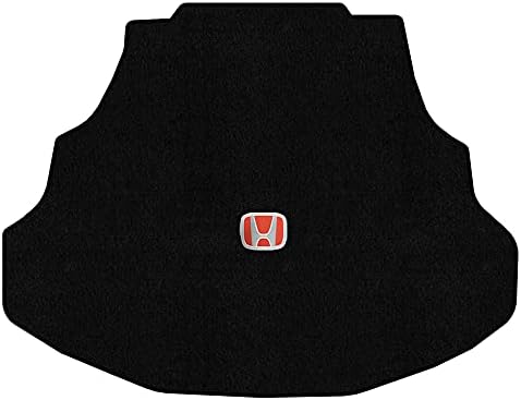 Lloyd Mats Heavy Duty Carpeted Floor Mats for Honda Accord Coupe 2008-2012 - Silver and Red Honda H (Black, Trunk)