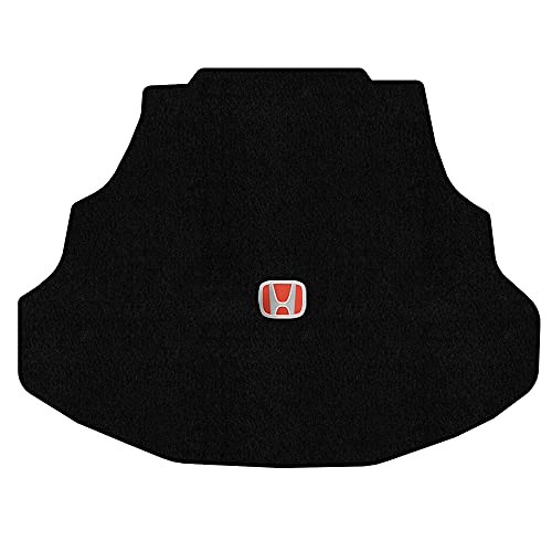 Lloyd Mats Heavy Duty Carpeted Floor Mats For Honda Accord Coupe 2008-2012 - Silver And Red Honda H (Black, Trunk) #TOP2