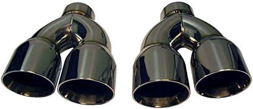 MMI Stainless Steel Exhaust Tips 3.00” Inlet & 4.00” Dual Outlet (PAIR) TIP WELD ON 3in 4in Universal SS SILVER POLISHED BEAUTIFUL QUALITY