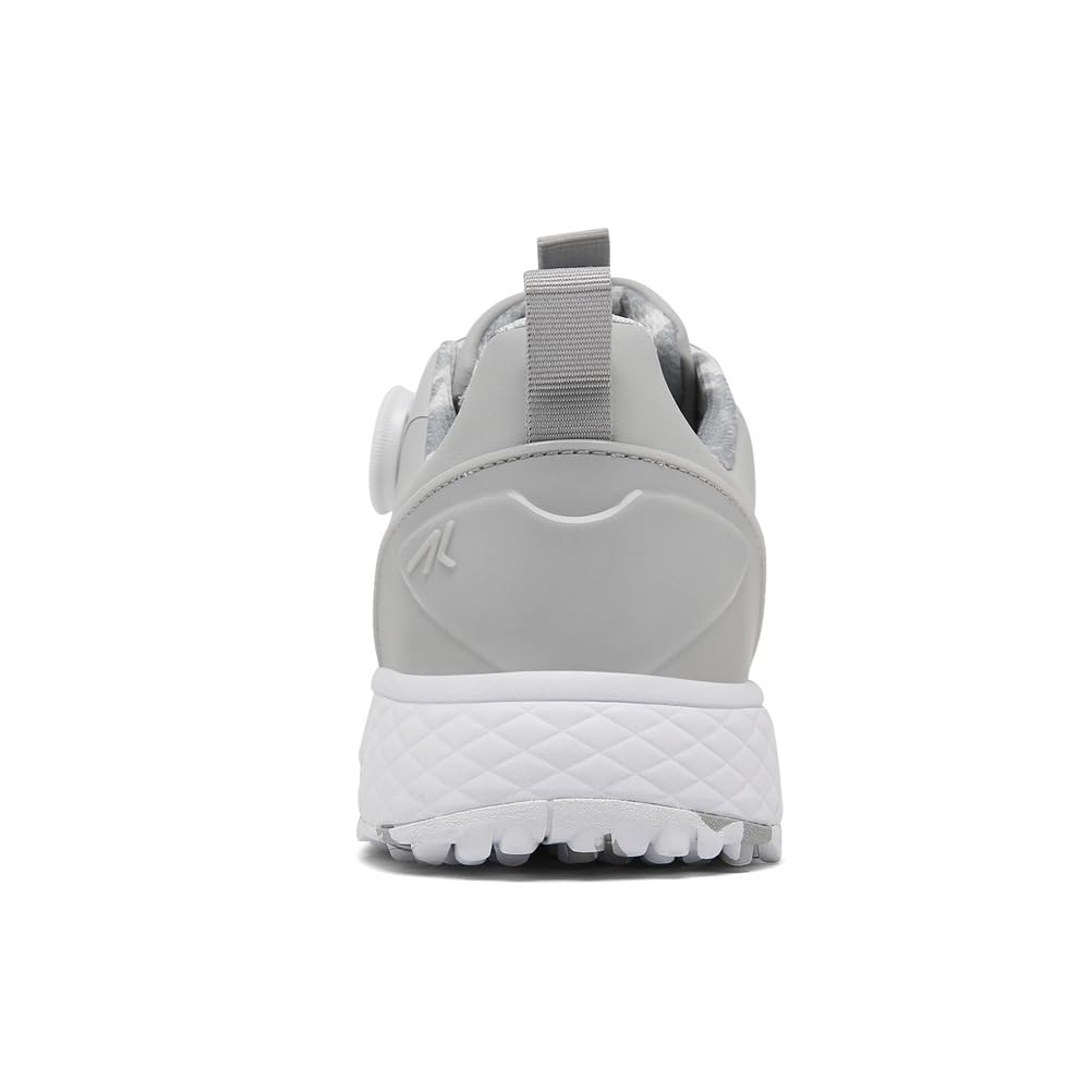 Zapatos De Golf para Mujer, Calzado De Golf De Cuero De Microfibra Zapatos De Golf Ligeros Impermeables Sin Clavos para Damas,Gris,35 EU