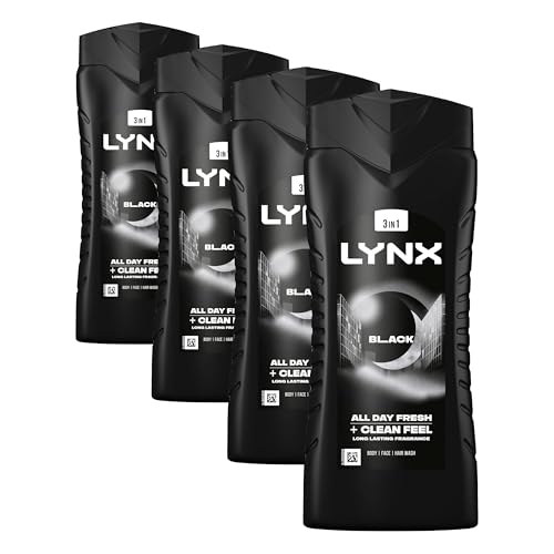 Image of Lynx Black Shower Gel, 500ml (Pack of 4)