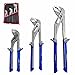 3Pcs Sets Water Pump Pliers - with 8-Inch,10-Inch and 12-Inch,Adjustable Pliers Tool Sets,Jaw Locking,Push Button Quick Adjust