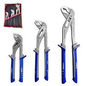 3Pcs Sets Water Pump Pliers – with 8-Inch,10-Inch and 12-Inch,Adjustable Pliers Tool Sets,Jaw Locking,Push Button Quick Adjust