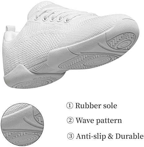 BAXINIER Girls White Cheerleading Shoes - White 3 Big Kid — view 4