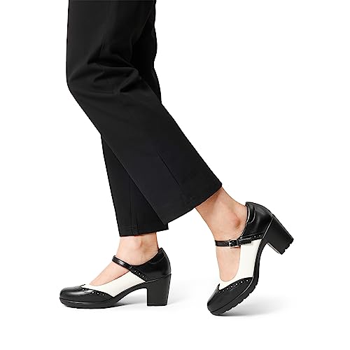 Dream Pairs Women'S Oxfords Mary Jane Dress Shoes Heels For Women,Size 10,Black/White-Pu,Sdox2301W thumb #4