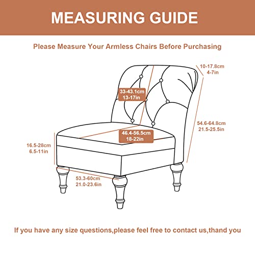 Image of Eco-Ancheng Armless Chair Slipcover - Removable, Washable, Printed Accent Chair Covers for Living & Dining Room