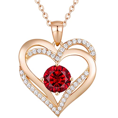 Louisa Secret Love Heart Birthstone Necklaces For Women, 925 Sterling Silver Women Pendant Necklace, Mother’s Day Birthday Anniversary Jewelry Gift For Woman Mother Mom Wife Her Girlfriend Girl #TOP5