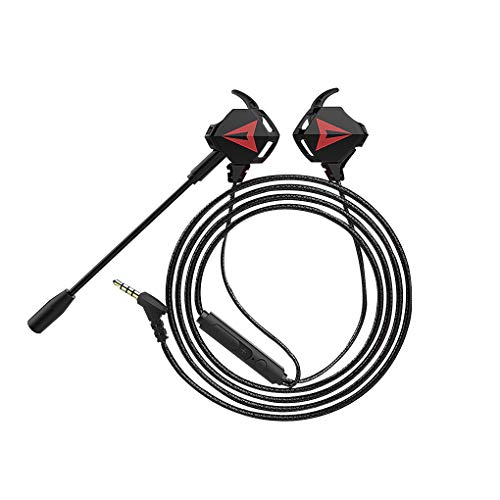 probeninmappx In-Ear Gaming-Kopfhörer 3.5mm verdrahteten Handy Earbuds Handy-Headset mit Mikrofon, Schwarz