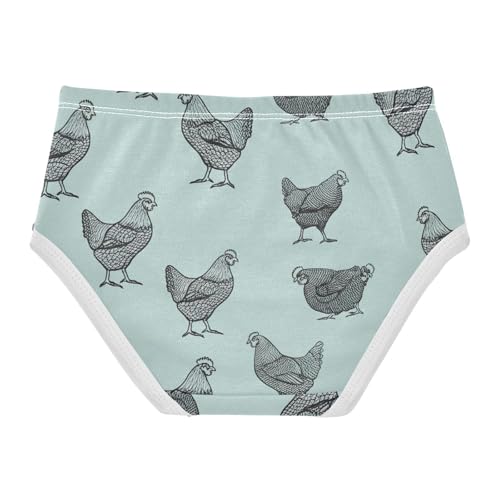 Black Chickens Blue Grey Girls Underwear Toddlers 2t Cotton Cute Panties Girl Fun Undies Kids Briefs2
