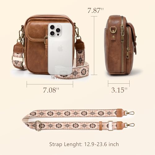 Image of Small Crossbody Bag for Women with Card Slots Vegan Leather Messenger Bag Men Wallet, Cross Body Anti-theft Shoulder Purse