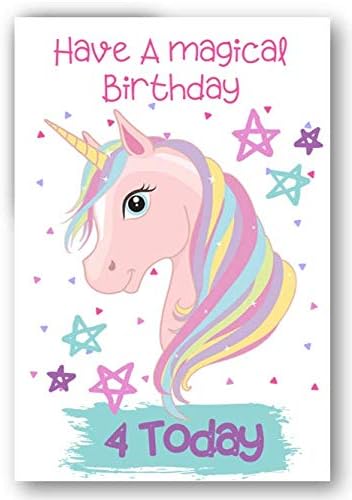 Second Ave Age 5 Children's Kids Magical Unicorn 5th Birthday Card Greetings Card