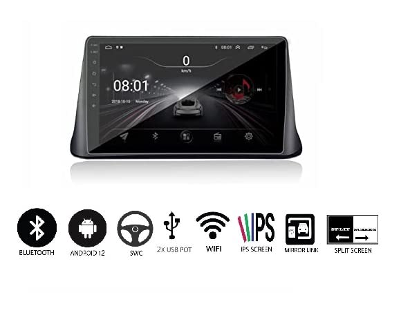 Image of AUTO SNAP 9 Inches 22cm Touch Screen Android 12 Gorilla Glass IPS Display Car Stereo with 2GB RAM /16 GB ROM GPS /Wi-Fi /Navigation /Steering Wheel Controls Mirror Link Compatible for Tata Nexon