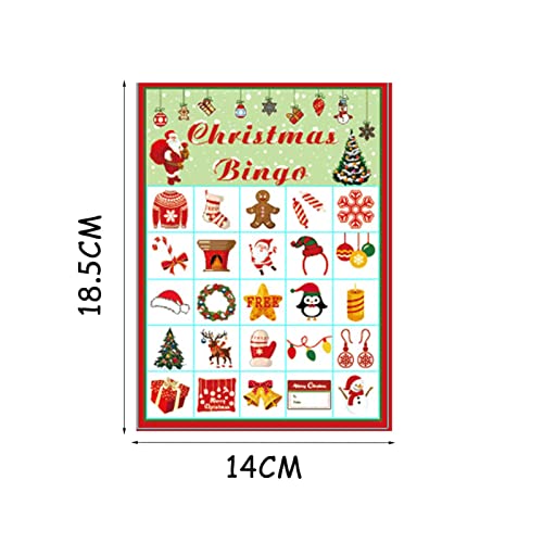 VENTDOUCE Bingo Noël pour Jeux Fête Noël en Grand Groupe pour Enfants 24 Joueu Cartes Bingo Noël pour L'école Salle Classe Famille Faveurs Fournitures Fête Noël – Image 3