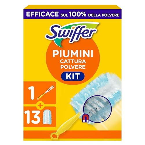 Swiffer Duster, Starter Kit Manico + 13 Piumini Catturapolvere