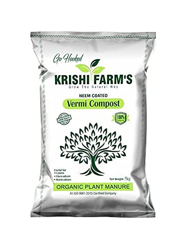 Go Hooked Organic Vermicompost Fertilizer Manure for Plants | Organic Manure for Plants | Fertilizer for Home Gardening | Soil Mix for Pot Plants | Natural Booster for Flowering Plant -5Kg Neem Coated Go Hooked Organic Vermicompost Fertilizer Manure for Plants | Organic Manure for Plants | Fertilizer for Home Gardening | Soil Mix for Pot Plants | Natural Booster for Flowering Plant -5Kg Neem Coated