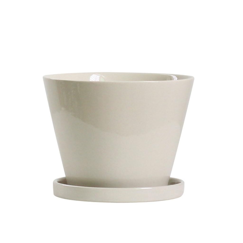 Gelasige A Flower Pots Retro Potted Plant Set, Light Luxury Ceramic Flower Pot, Can Plant Flowers, With Drainage Holes Outdoor Flower Pots(A)