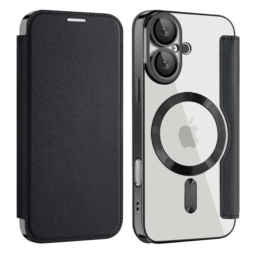 �yRFID �蒠�^ �w�ʓ����z iPhone 16 Plus �݊��i �P�[�X Magsafe�Ή� �J�[�h���[ 3�� �J���������Y �S�ʕی� �X�g���b�v�z�[�� �X�L�~���O�h�~ �A�C�t�H��16�v���X �p �J�o�[ (�u���b�N)