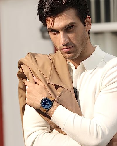 BENYAR Watch for Men Analog Quartz Movement Chronograph Stylish Casual Business Men's Wrist Watch with Stainless Steel Case 30 M Waterproof Luminous Date Watches Elegant Mens Gift