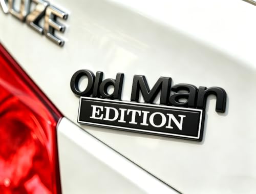 Image of 3D Old Man Edition Chrome Emblems Badges Sticker Car Vehicle, Truck, Motorcycle, RV, Scooter, SUV, Door, Window, Room, Wall and More Decoration (Black Eedition)