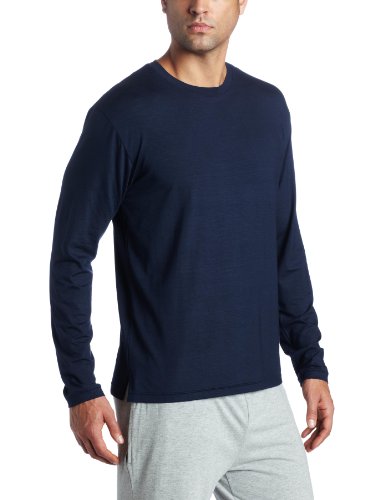 Derek Rose Men's Long Sleeve Crew Neck Top, Denim, XX-Large