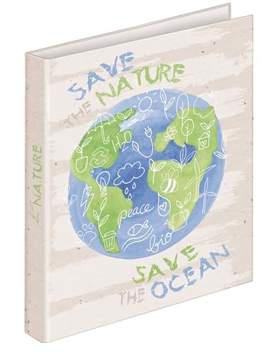 VELOFLEX 1144612 - Ringbuch Nature, DIN A4, mit 2-Ring-Mechanik, aus recyclebarem Karton, Schulordner, Ringordner, 1 Stück