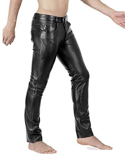 Bockle® 1991 Super-Stretch Tube Black Men Stretch Leather Pants4