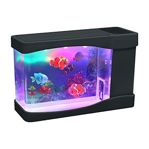 Lightahead® Artificial Mini Aquarium A Sensory Multi Colored LED Swimming Fish Tank with Bubbles