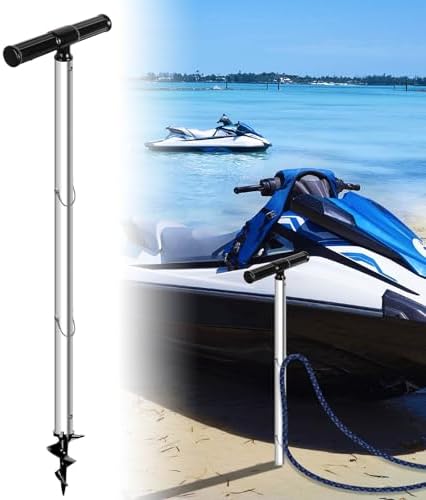 Sand Anchor for Boat, Shallow Water Anchor Pole, Aluminum Boat Anchor Kit for Dive Beach, Sand Anchor Kit for Boat, Boat Fixing Accessories, 47.2In