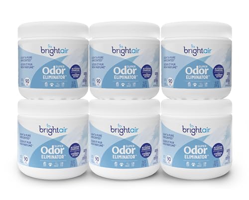 Image of Bright Air 14 oz Odor Eliminator Gel, Light & Pure Unscented, Case of 6, Lasts up to 90 Days