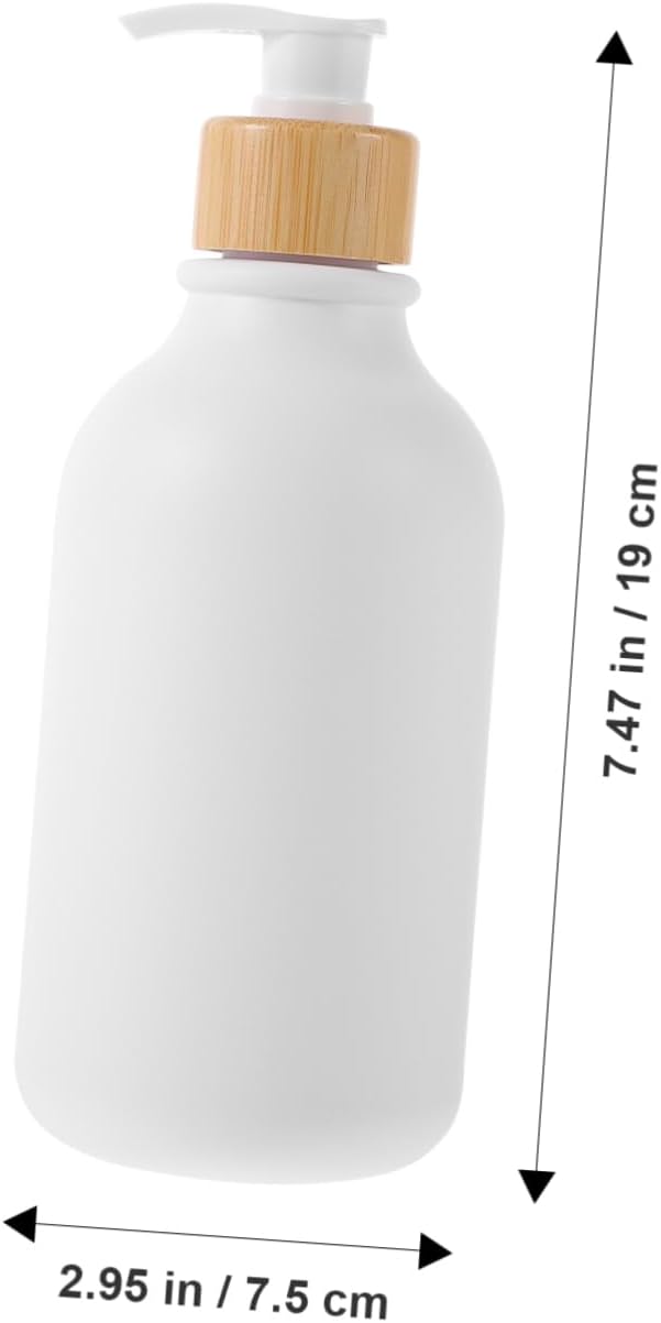 3Pcs 500Ml Refillable Pump Bottles for Shampoo Conditioner and Lotion - Elegant Home Decor Dispensers with Wooden Accents for Bathroom and Shower Use