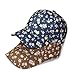 Women Fashion Floral Baseball Cap Ponytail Adjustable Golf Tennis Baseball Hat for Summer Sporting Hiking (Dark Blue)