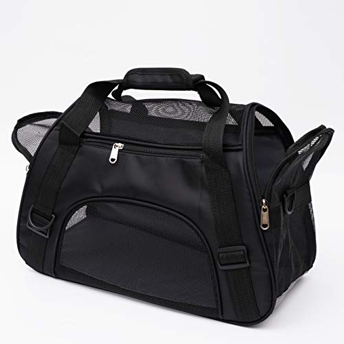MuchL Pet Carrier Soft-Sided Carriers for Cat Carriers Dog Carrier for Small Medium Cats Dogs Puppies Pet Carrier Airline Approved Cat Dog Pet Travel Carrier (Small, Black) by MuchL - Used condition - Image 3