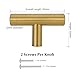 goldenwarm 25 Pack Brushed Brass Cabinet Bar Handle Pull Knob Metal Drawer Handles - LS201GD Gold Knobs for Kitchen Cabinets Brass Kitchen Dresser Cupboard Door Hardware