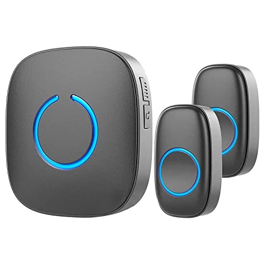 SadoTech Wireless Doorbell for Home - Battery Operated, 1000 Feet, Wireless Door Bell w/LED Flash, 2 push buttons + 1 receiver, Matte Black