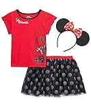 Shop Disney Princess Beauty and The Beast Belle Baby Doll, Little Mermaid, Cinderella, Minnie Mouse Unicorn Toddler Girl Dress (Minnie 3 Piece, 4T)