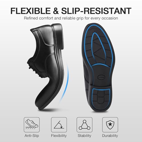 HEEZ Mens Dress Shoes Oxford Shoes for Men Split Leather Comfortable Nonslip Formal Business Shoes3