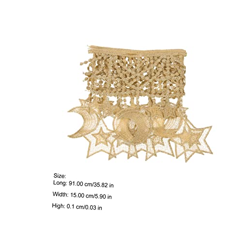 Tehaux Tassel Gold Lace Gold Lace Trim Vintage Decor Lace Dresses Decorative Lace Ribbon Sewing Lace Star Lace Fabric Handcrafted Dress Lace Trim Clothing Accessory Star Moon Lace Trim #TOP5