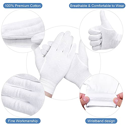 20 Pcs Moisturizing Gloves For Dry Hands Overnight, Selizo 10 Pairs White Cotton Gloves For Women Eczema, Hand Moisturizer Sleeping Spa Gloves For Dry Hands Eczema #TOP1