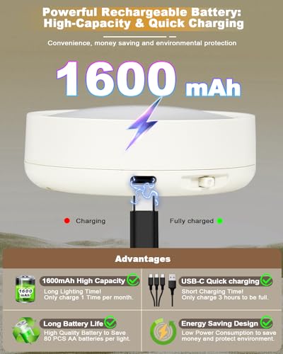 THUNDOO Luzes de Disco Recarregáveis Operadas Por Bateria com Controle Remoto Led Sob O Armário Ilum