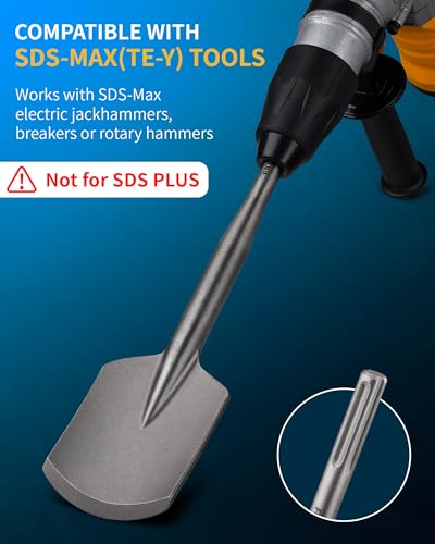 SDS Max Clay Spade, Firecore 4-1/2 In. x 17 In. Steel Drill Shovel Bit for SDS Max Rotary Hammer Electric Jackhammer, for Digging in Gardening, Backyard Landscaping on Clay Gravel Soil Adobe Sandstone