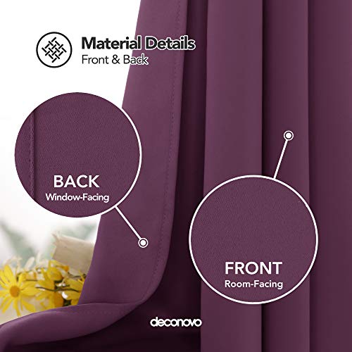 Image of Deconovo Blackout Curtain Room Darkening Panel for Bedroom or Living Room Grommet Thermal Insulated Lighting Reduce Drape 52 x 95 Inch Dry Rose 1 Panel