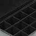 Wolf Heritage 15-Piece Cufflink Box, Black - 15 Compartments - Faux Leather Exterior + Ultra-Suede Lining