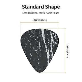 Lot de 24 médiators imprimés en marbre noir et blanc pour guitare acoustique, électrique, basse (0,46/0,71/0,96 mm) - Les Beatles, Paul McCartney, John Lennon, RIngo Starr, George Harrison Lot de 24 médiators imprimés en marbre noir et blanc pour guitare acoustique, électrique, basse (0,46/0,71/0,96 mm) – Image 4