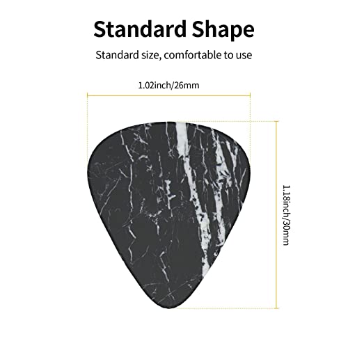 Lot de 24 médiators imprimés en marbre noir et blanc pour guitare acoustique, électrique, basse (0,46/0,71/0,96 mm) - Les Beatles, Paul McCartney, John Lennon, RIngo Starr, George Harrison Lot de 24 médiators imprimés en marbre noir et blanc pour guitare acoustique, électrique, basse (0,46/0,71/0,96 mm) – Image 5
