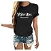 Produktbild CixNy Frauen Kurzarm O-Ausschnitt Letter Print Casual Tops Bluse T-Shirt (Schwarz, XXXL)