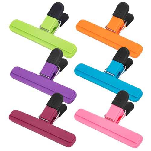 OWLKELA 6 Pcs Chip Clips,6 inch x 3.4 inch, Multicolor
