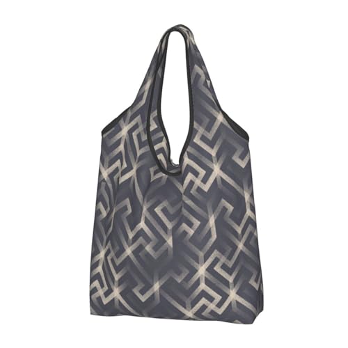 Sac de courses en tissu géométrique pour le travail, les voyages et la plage